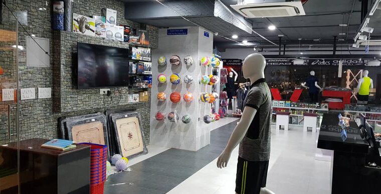 Sports and fitness retail shop for sale in Hyderabad, receiving over 40 daily customer walk-ins.