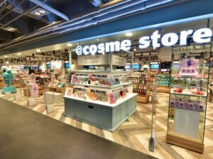 Two cosmetic stores for sale inside a shopping center, selling perfumes and cosmetics, receiving 80-100 daily customers